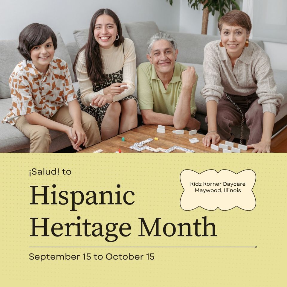 Hispanic heritage month instagram post in yellow green ash grey clean corporate style