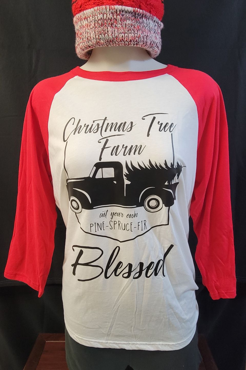 "DTF Direct-to-Film" example T-shirt - "Christmas Tree Farm"