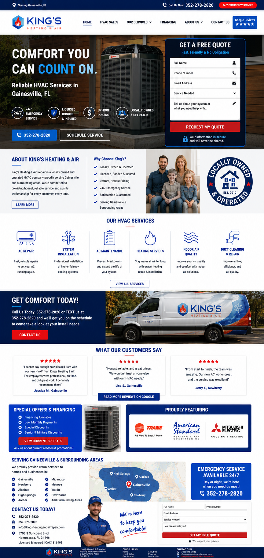 King's heating & air mockup