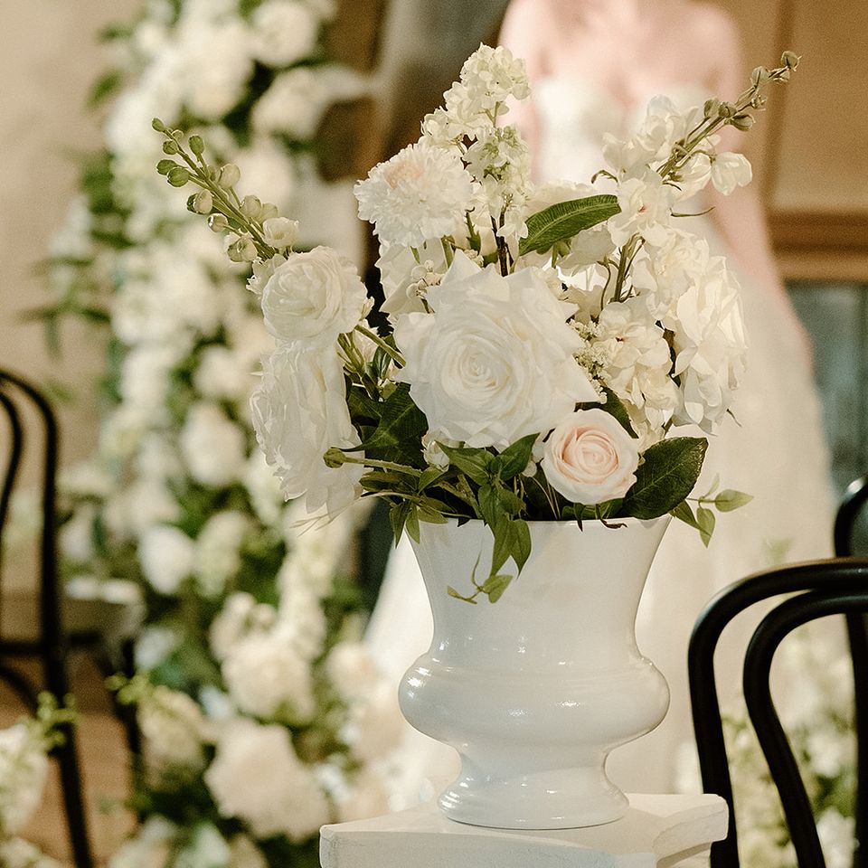 Wedding floral urn rental in Denver