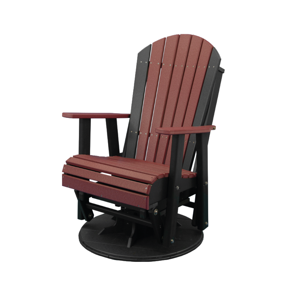 Hlf 2' adirondack glider cherry   black (swivel)