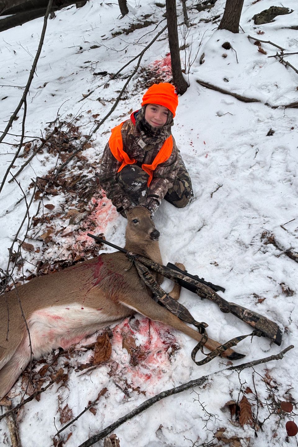 11-year-old Jacob Girvin shot this doe in Franklin County. His first deer ever.