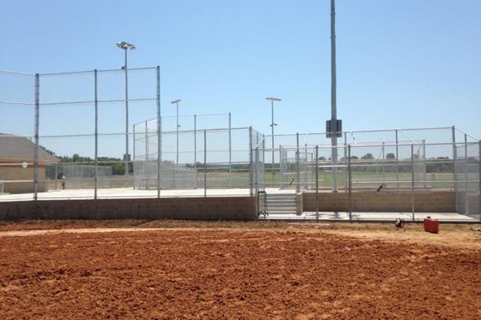Baseball field complex chain link fences