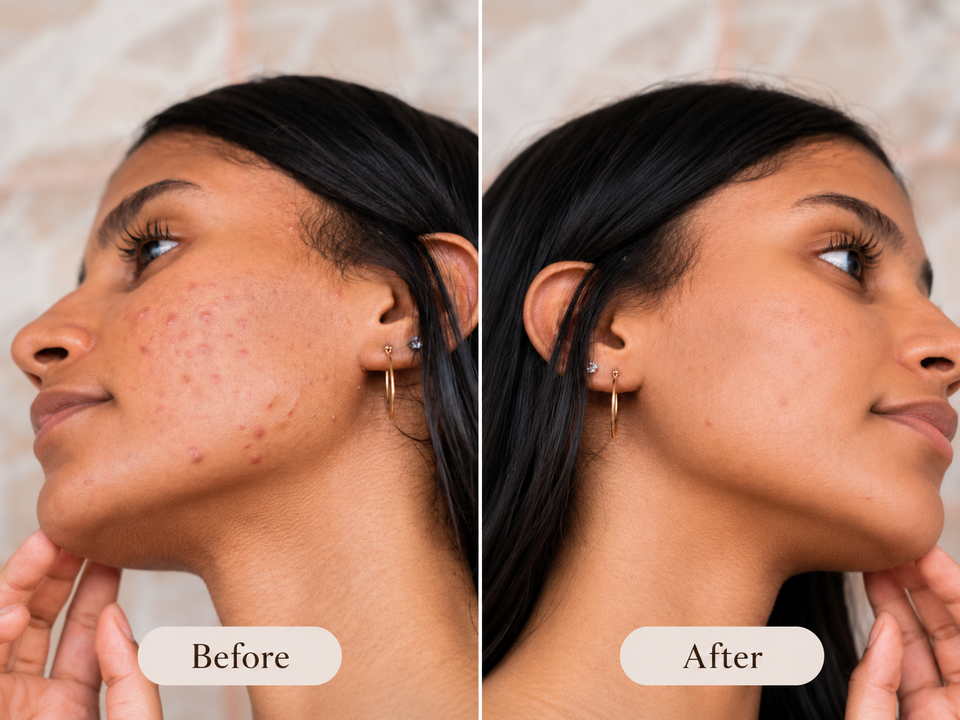Before and after skincare portrait acne treatment veritas skin wellness folsom