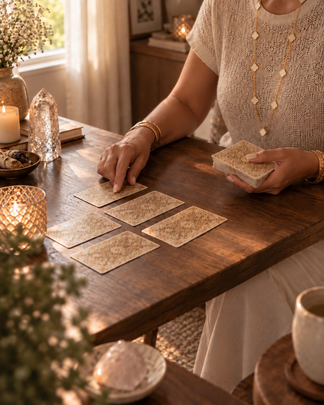 Elegant private reading setting at The House of Clarity
