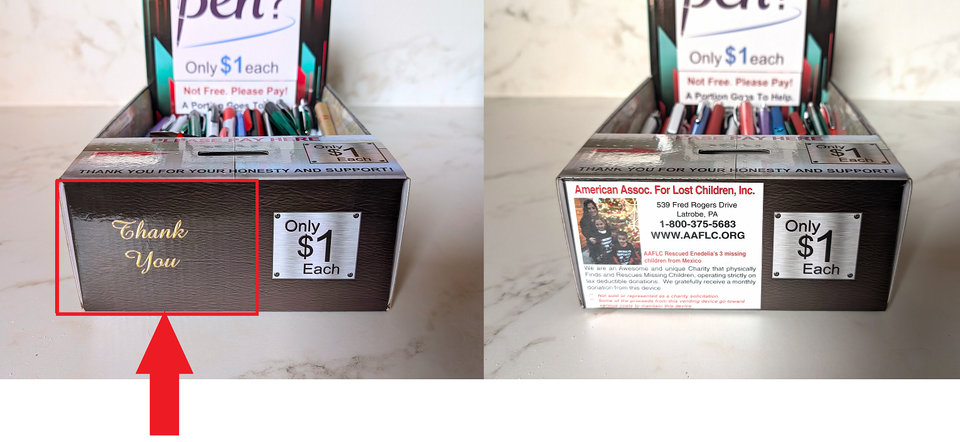 Charity stickers added to your honor boxes 