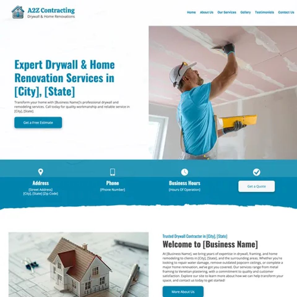 Drywall contractor website design theme original