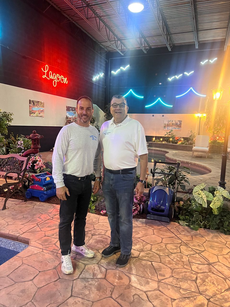 Jay bianco owner of olympic pools and mayor nicastro visited on june 20  2024 