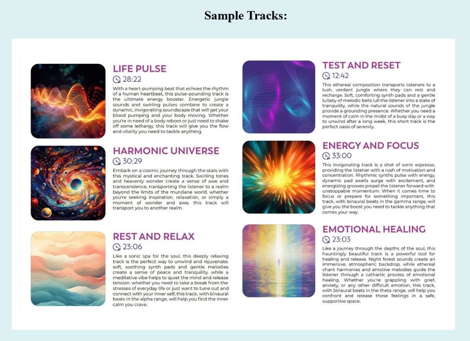 Sample tracks