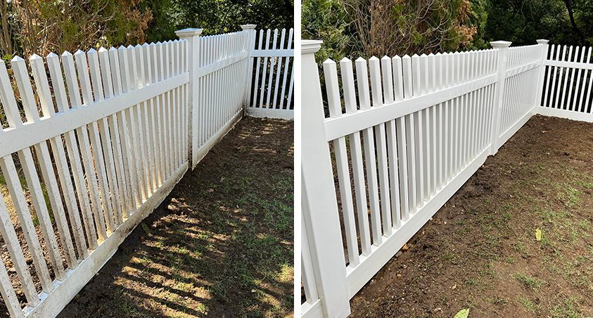 Before after siding pvc fence