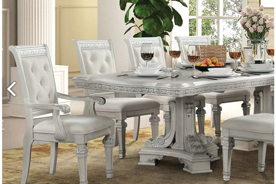 White dining table