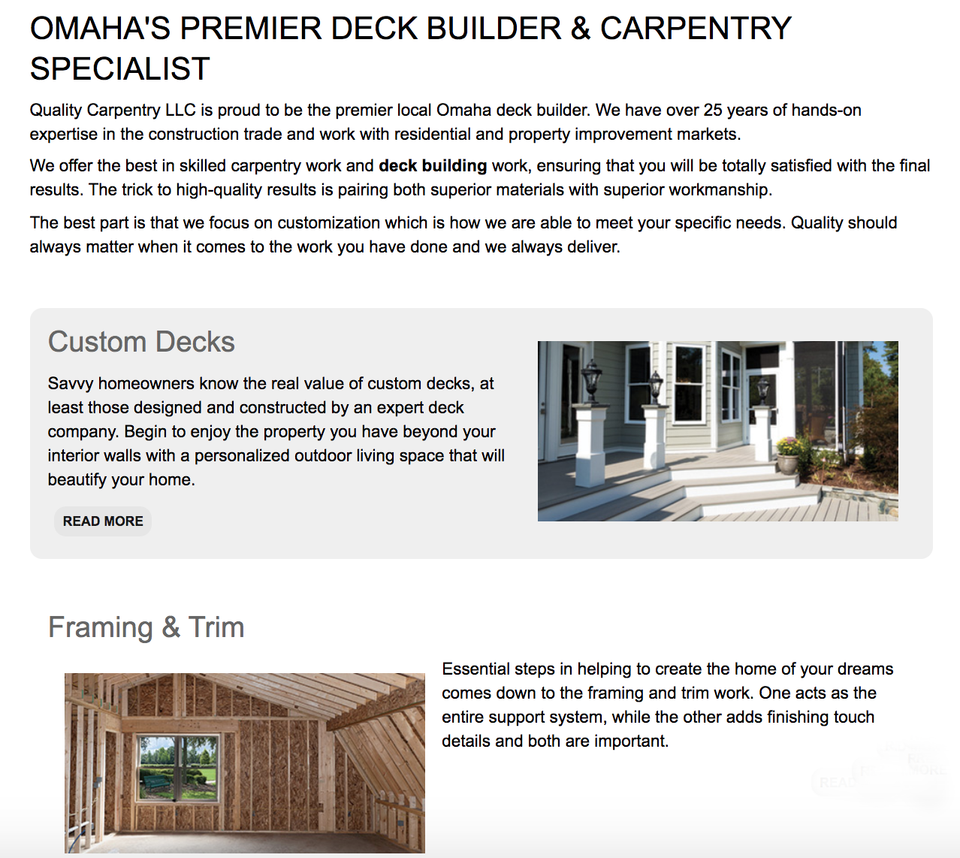 Qualitycarpentry omahas premier deck builder