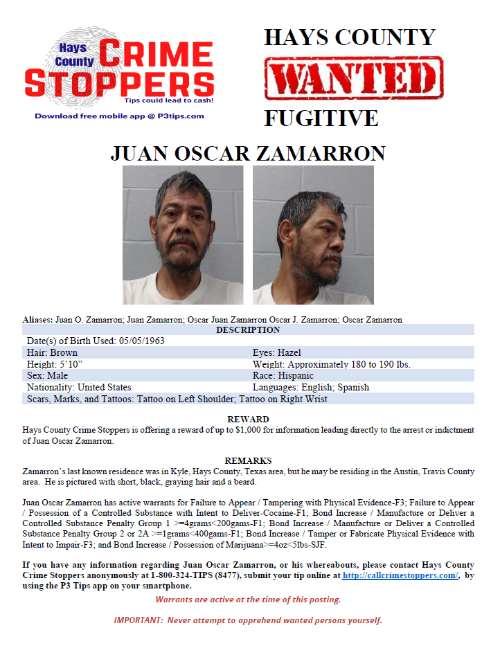 Zamarron wanted poster