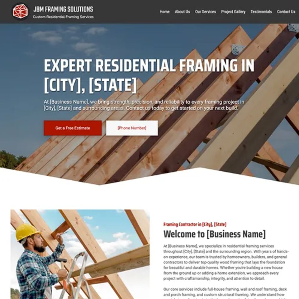Best framing contractor website design theme original (1)