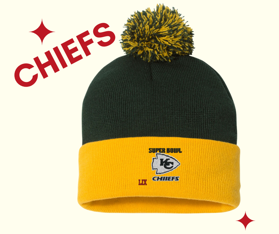 Eagles chiefs pom pom beanies