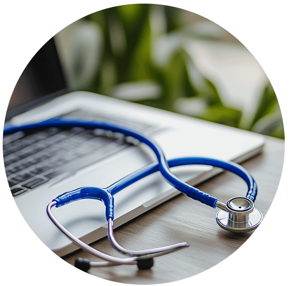 Stethoscope on a Laptop
