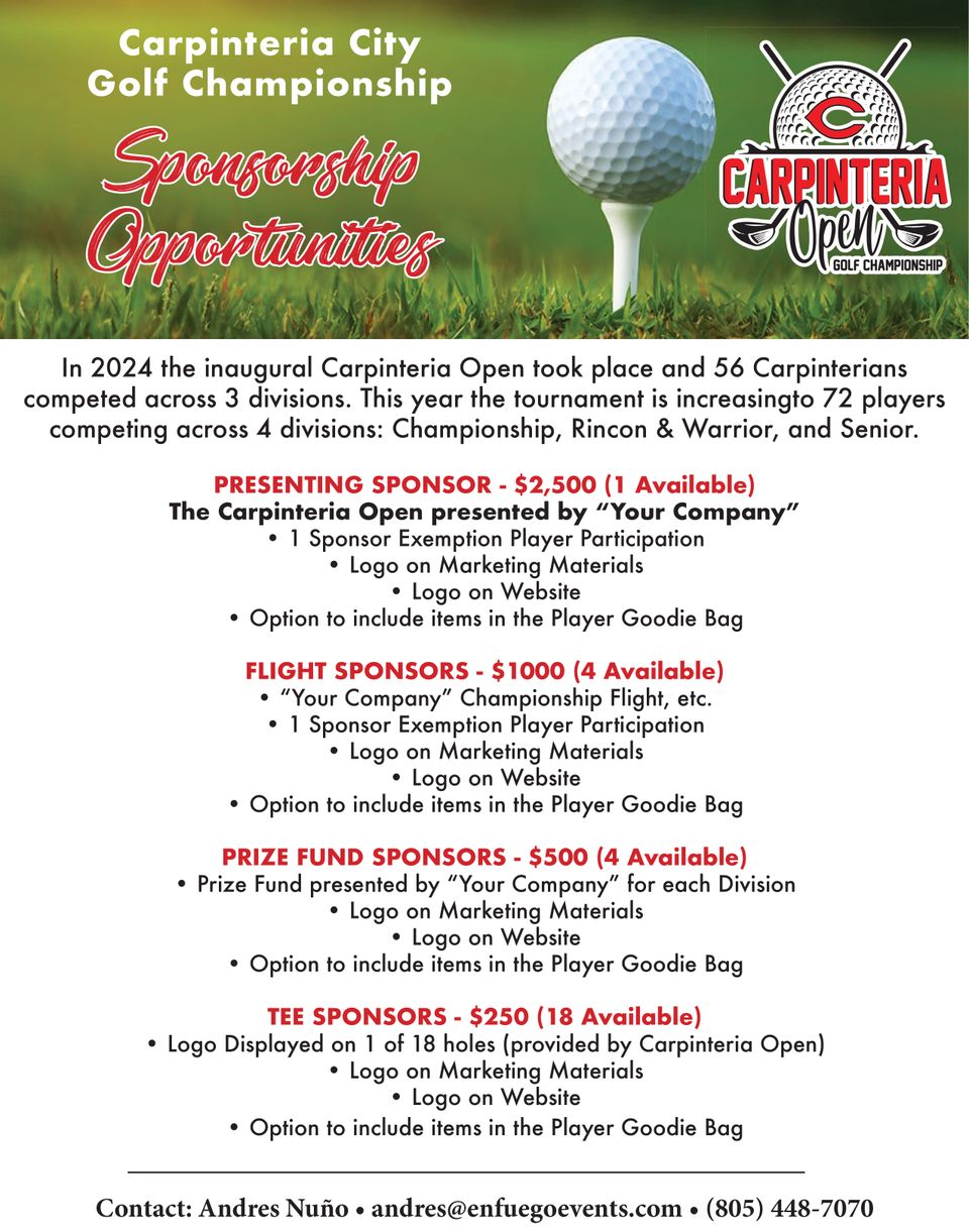 Carpinteria open sponsorships 2025