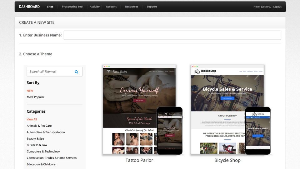 Awf sp 21 create new site