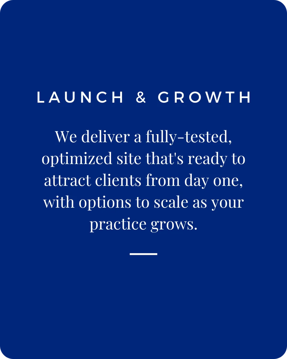 Successful attorney website launch showing analytics dashboard with increasing client conversion metrics for law firm