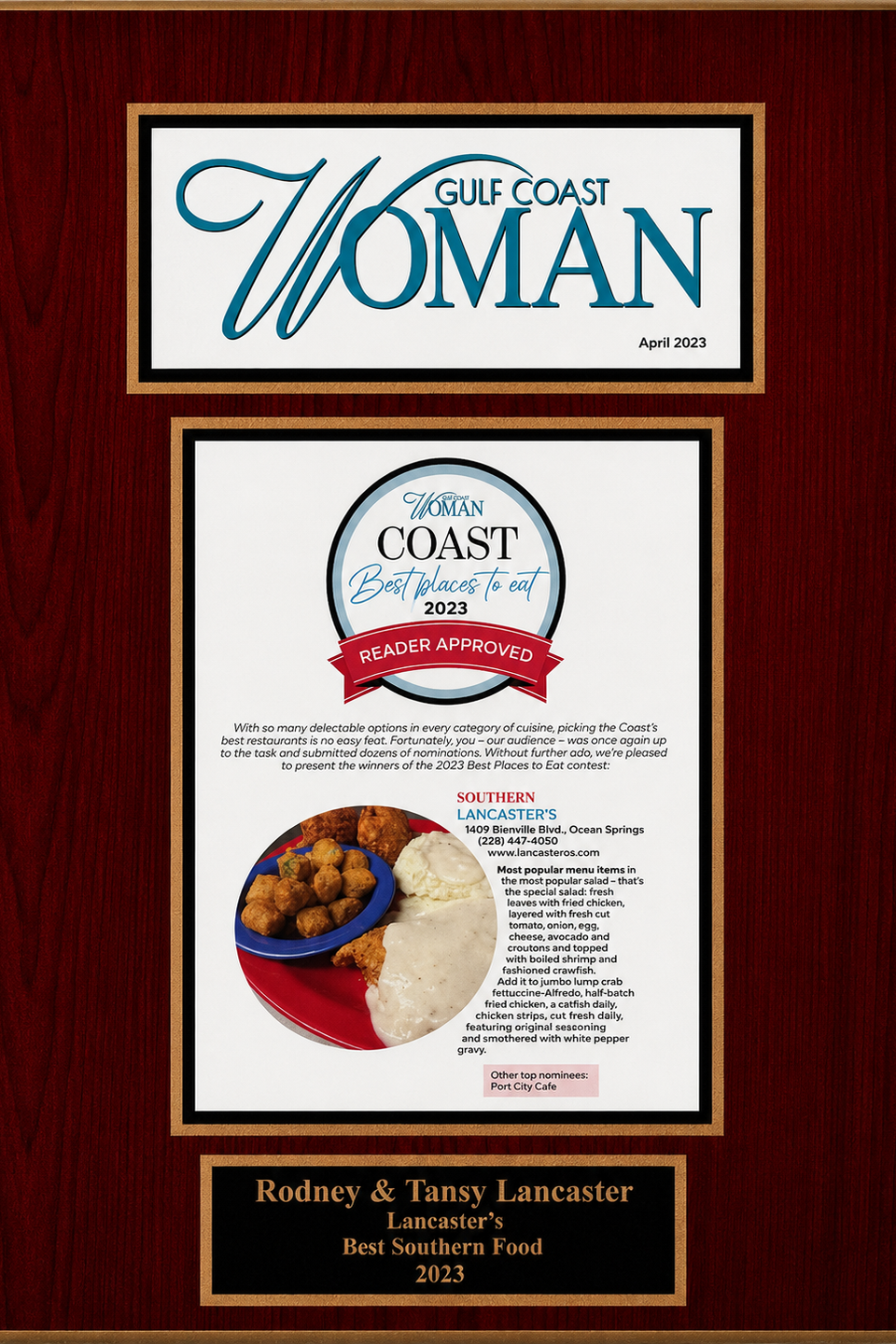 Lancasters award gulfcoast  woman best place to eat 2023
