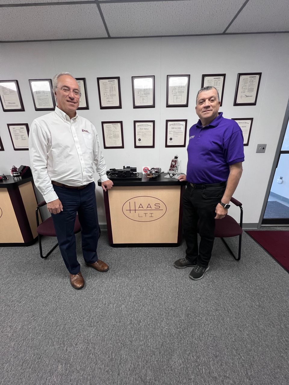 Gilbert haas president of haas laser technologies inc and mayor nicastro 2  10 23 2024