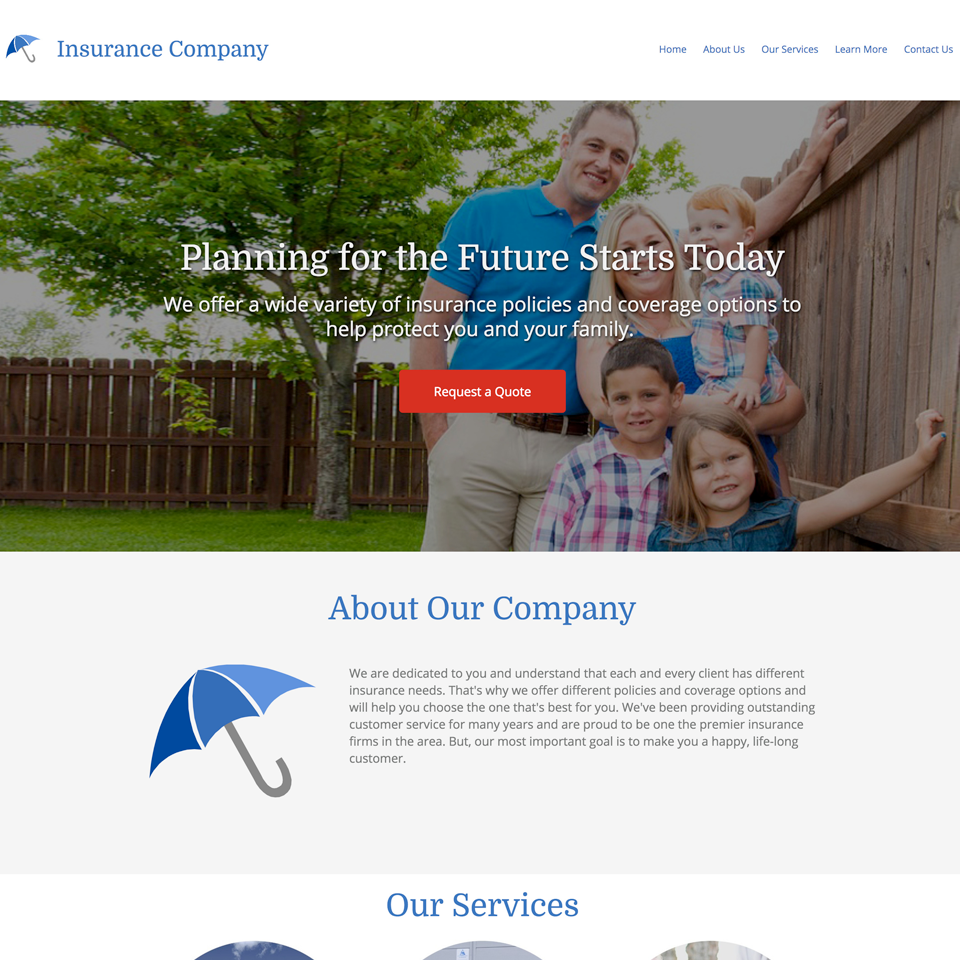 Insurance agency website design theme