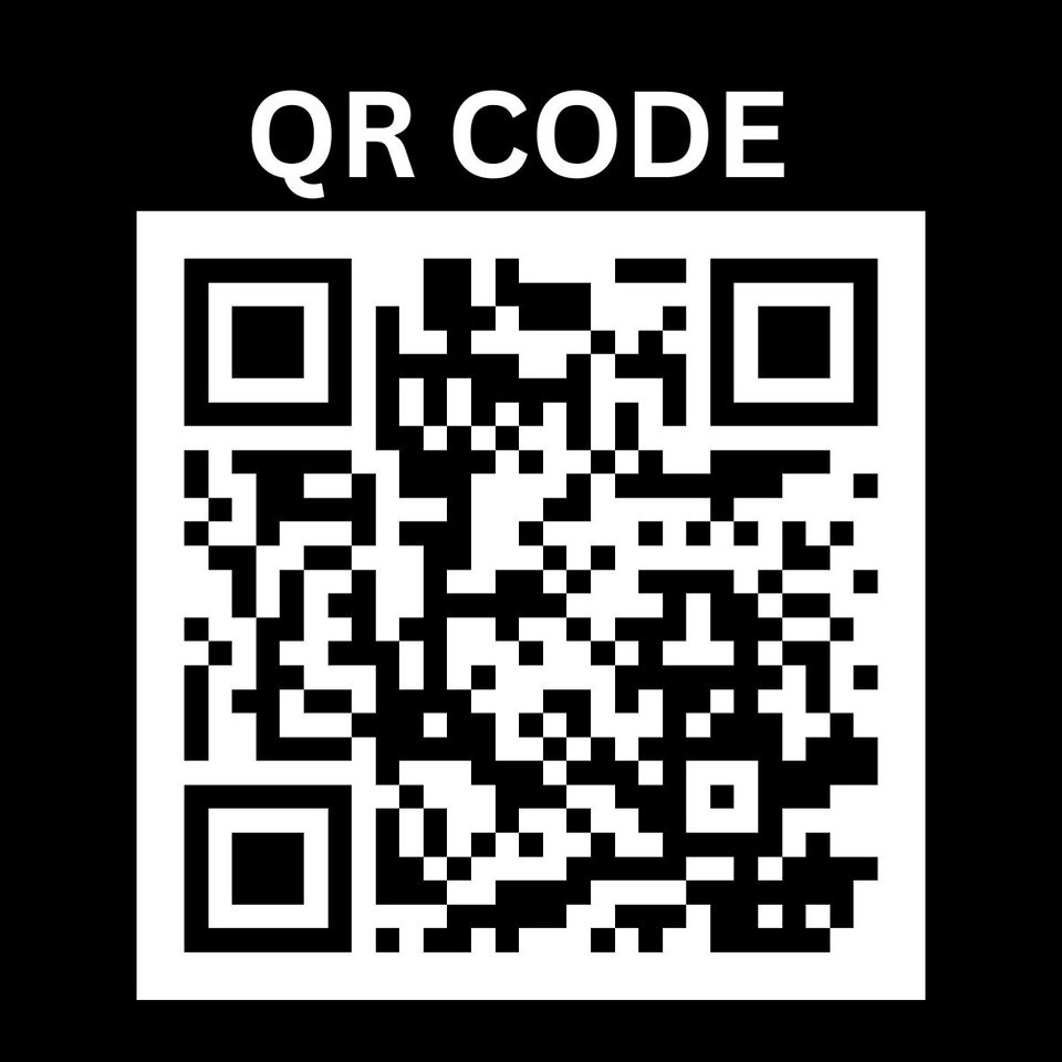 Black white simple dark arts qr code square business card (3)