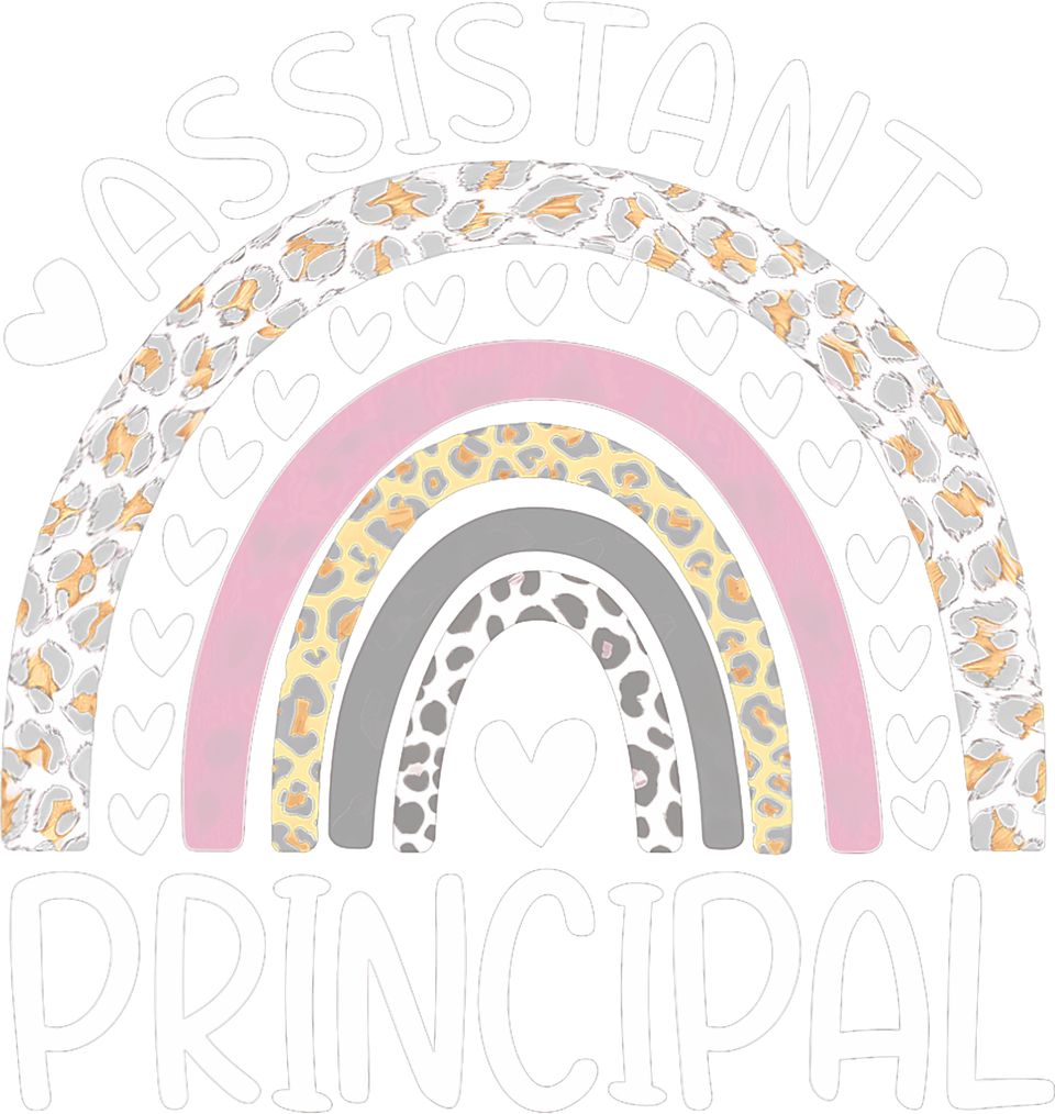 Profession   assistant principal back to school first day rainbow leopard