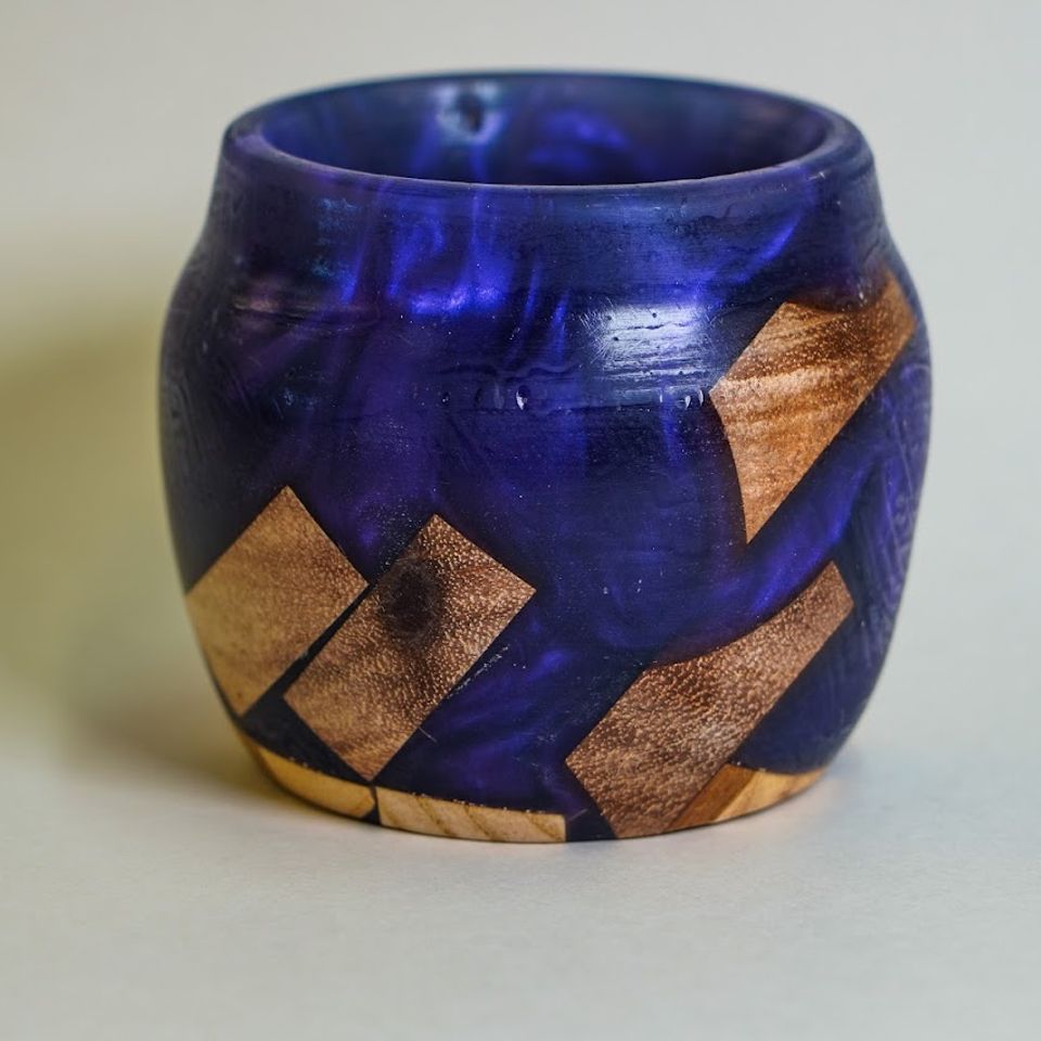 Purple resin cup