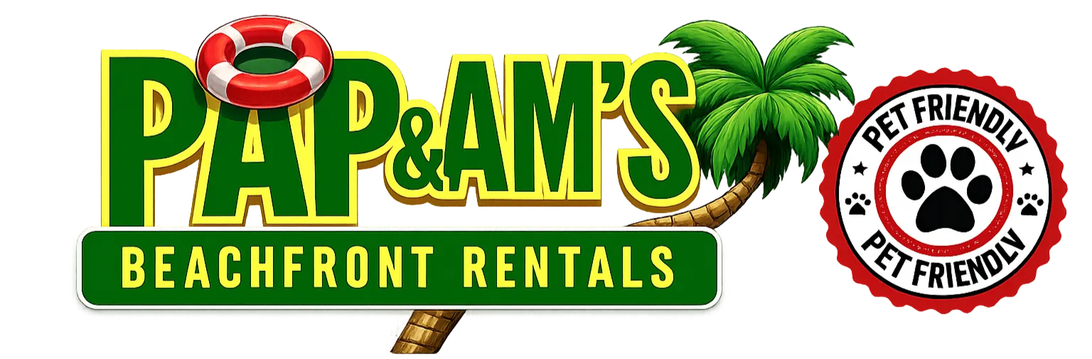 Pap and Am's Beachfront Rentals Logo