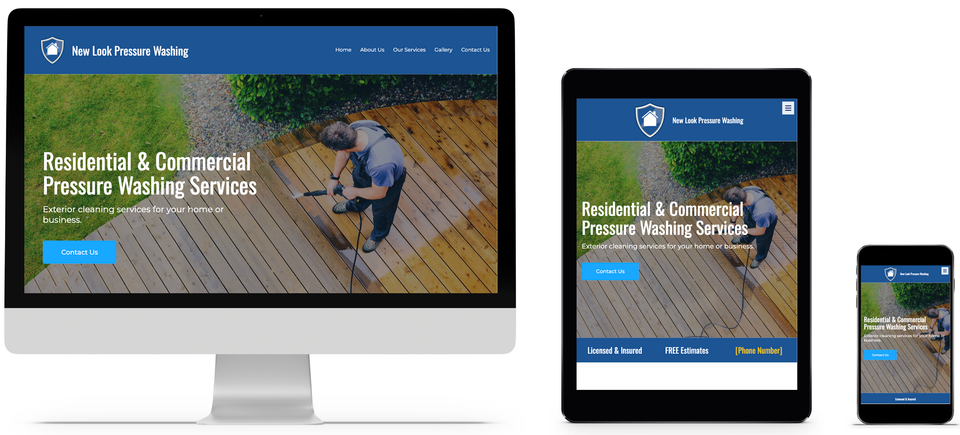 Pressure washing website design