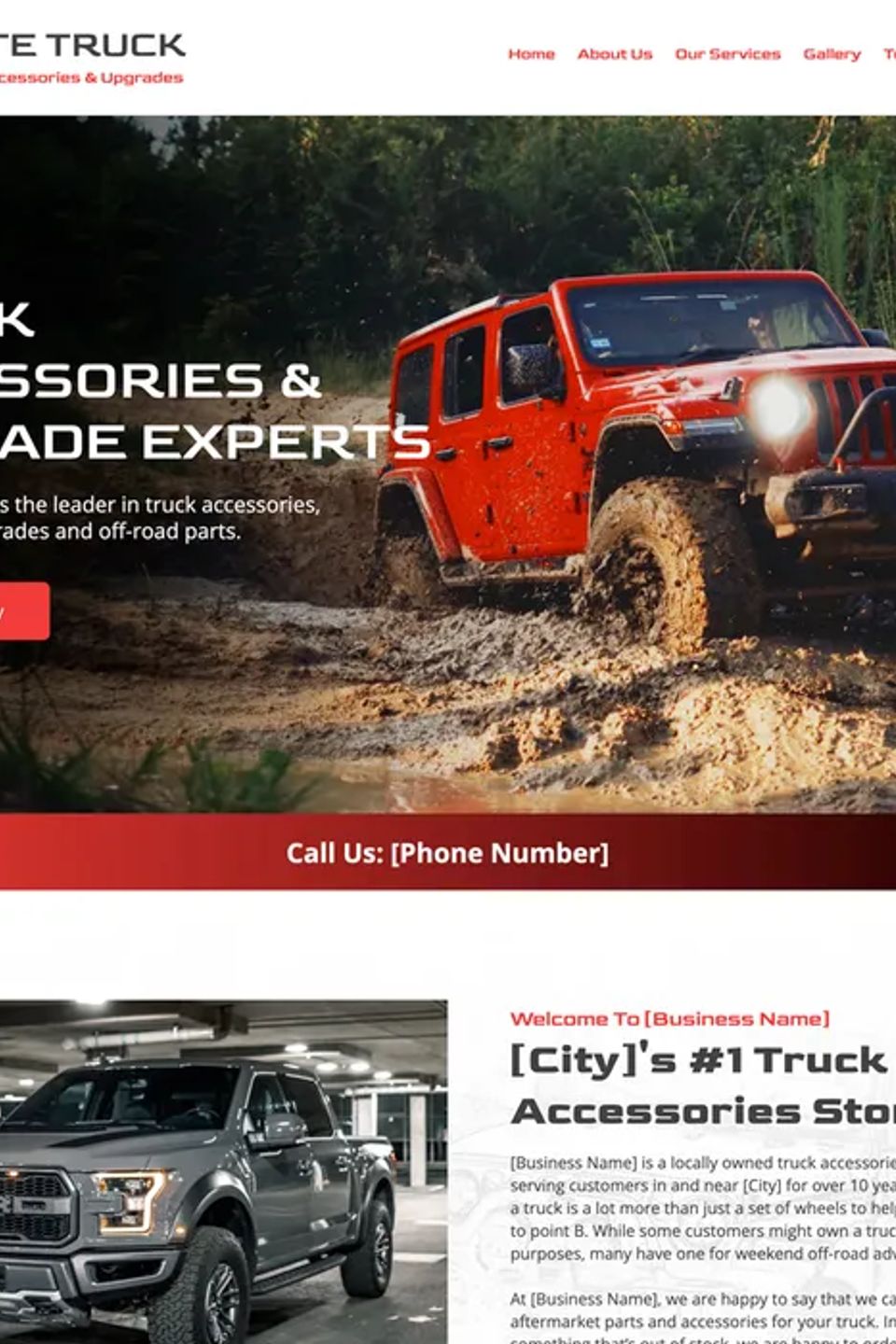 Truck accessories store website design original