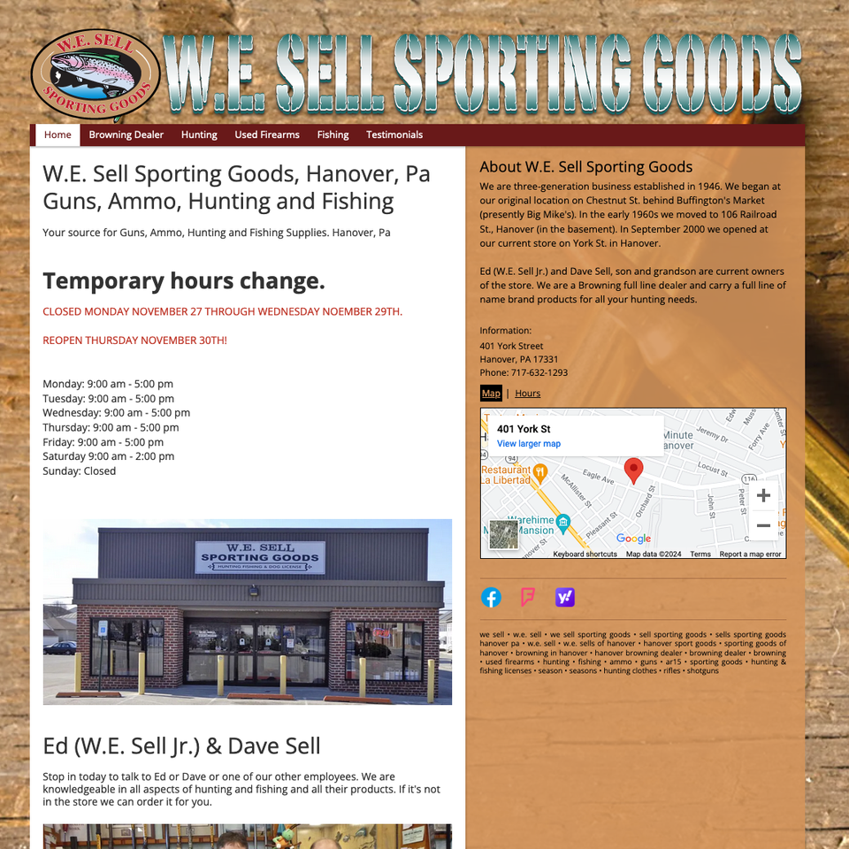 045 w.e. sell sporting goods