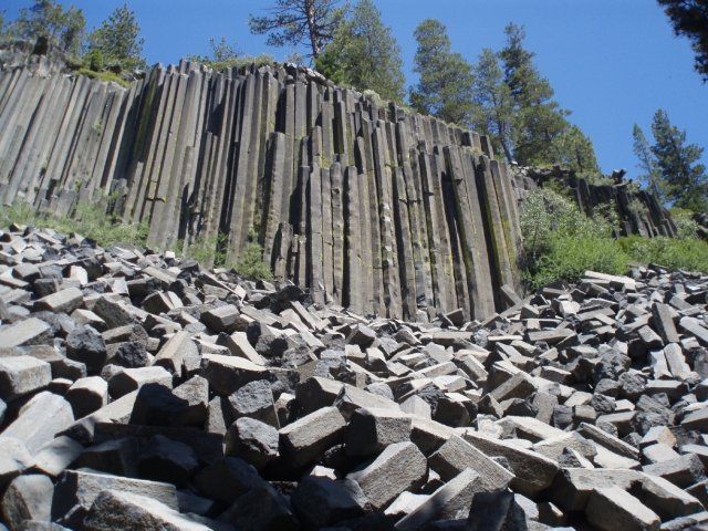 Devil's postpile in the Bishop area off 395 in the Eastern Sierras 
