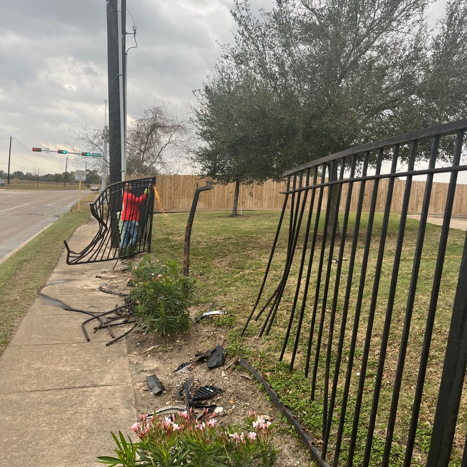 Damaged iron fence repair houston marquez welding