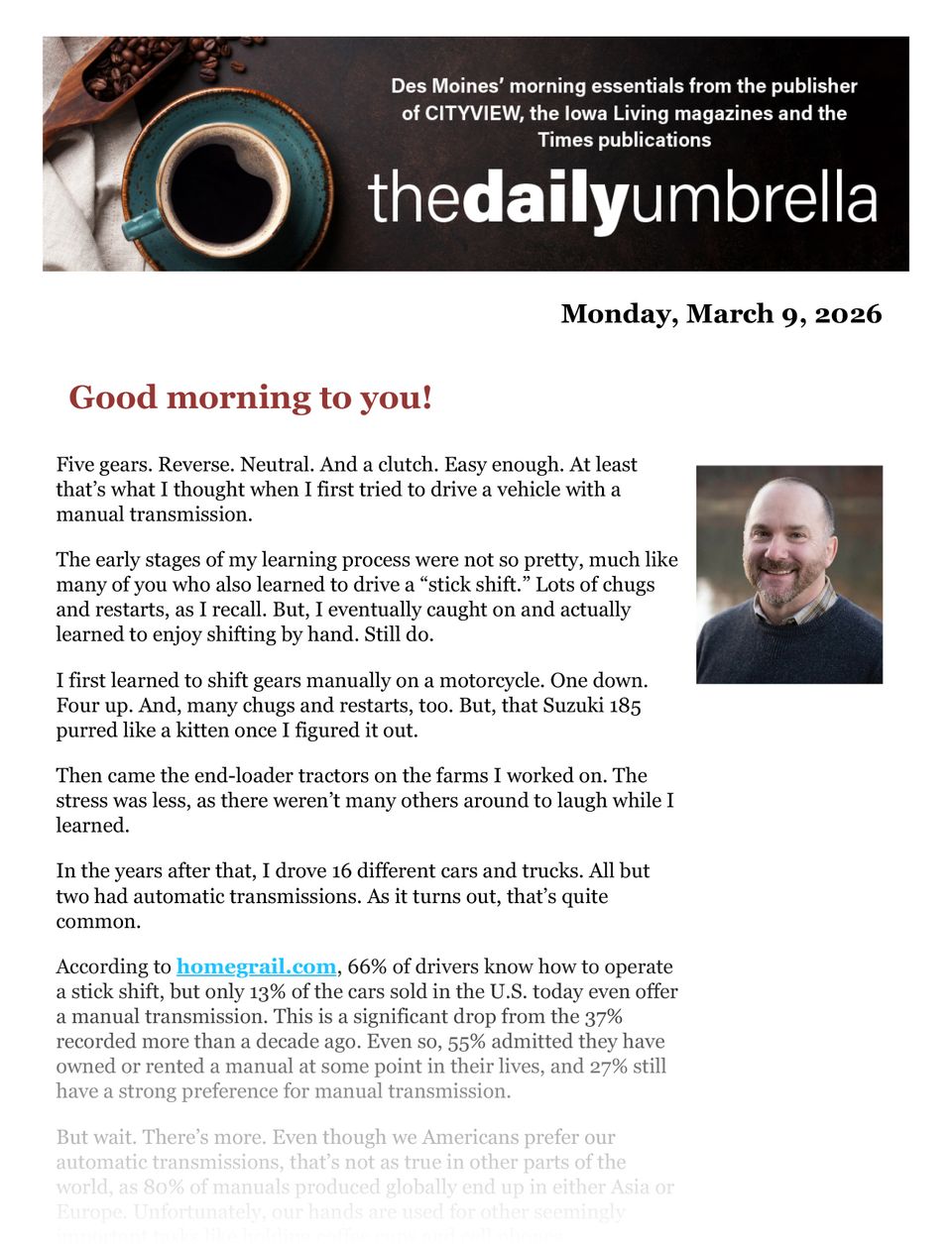 Daily umbrella march 9  owl rescued from truck bumper  top 50 country songs  why couldn't the pirate play cards  1