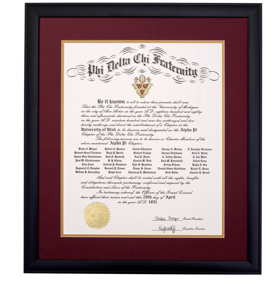 Pdc charter framed