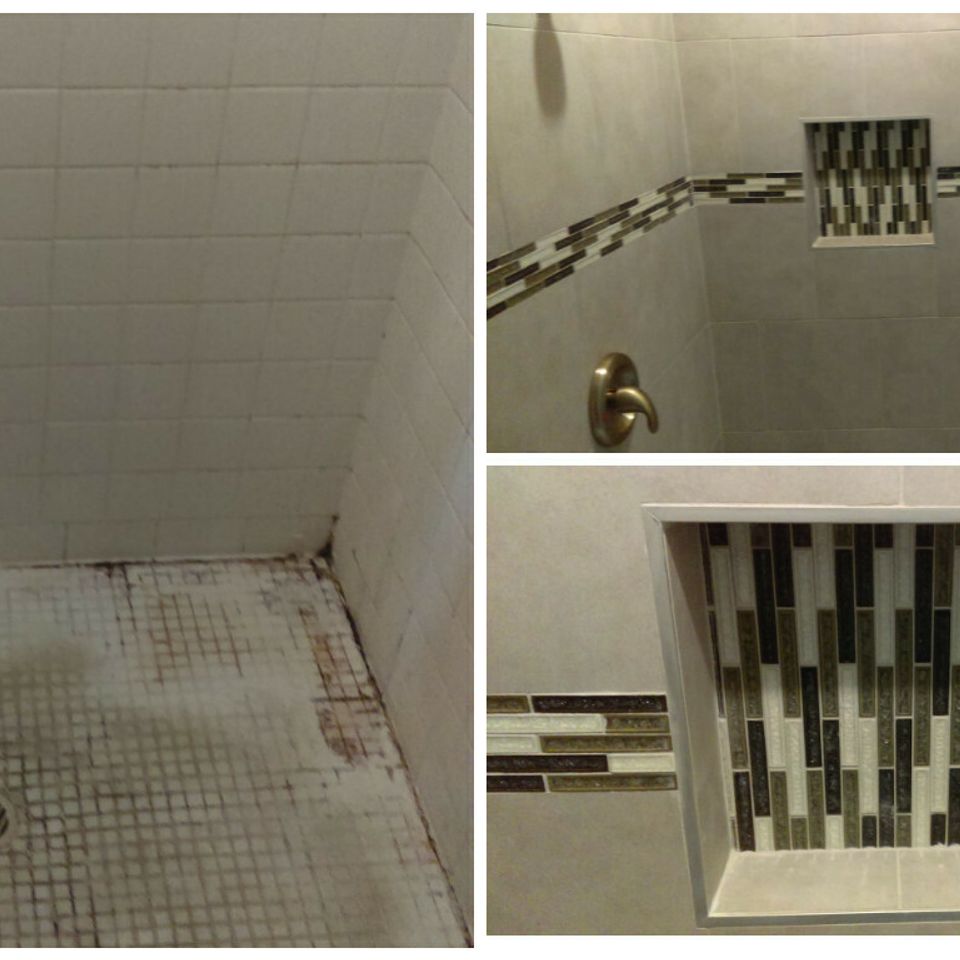 Weathered wood restoration  tulsa oklahoma  small shower renovation before and after