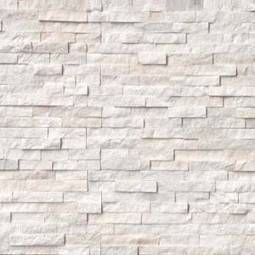 Arctic white stacked stone panels
