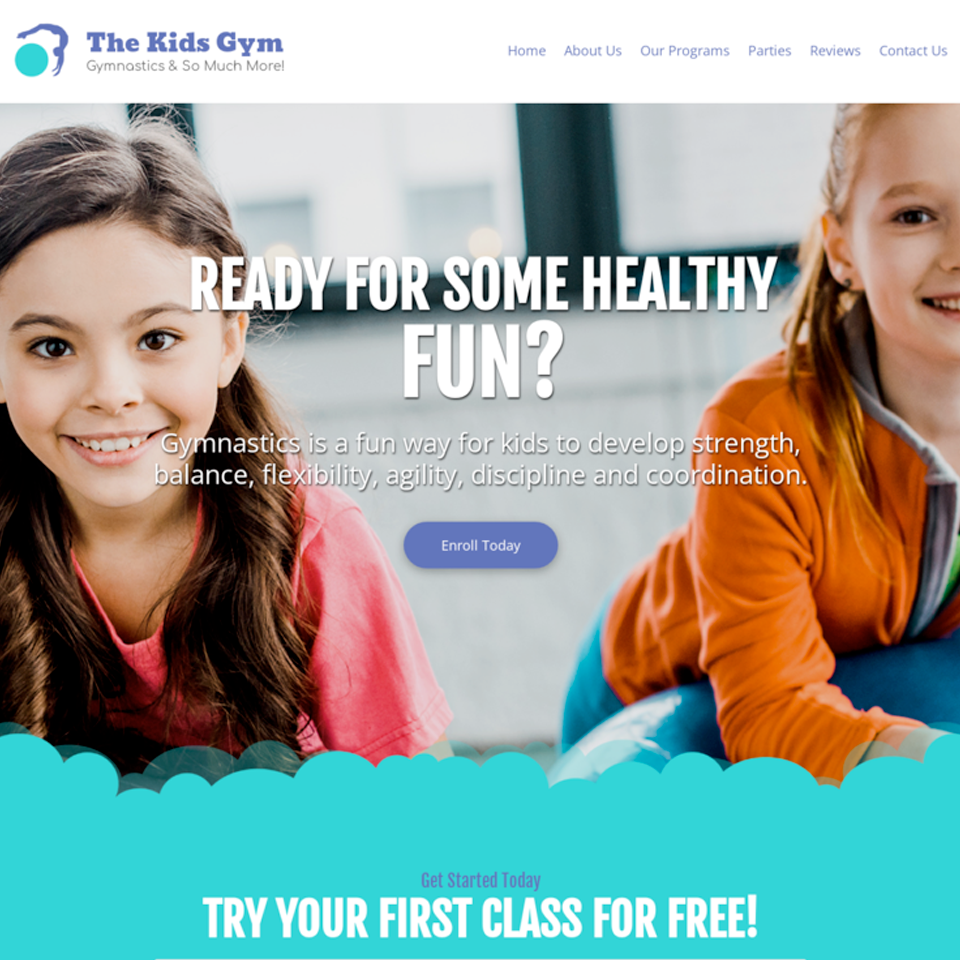 Kids gymnastics website design