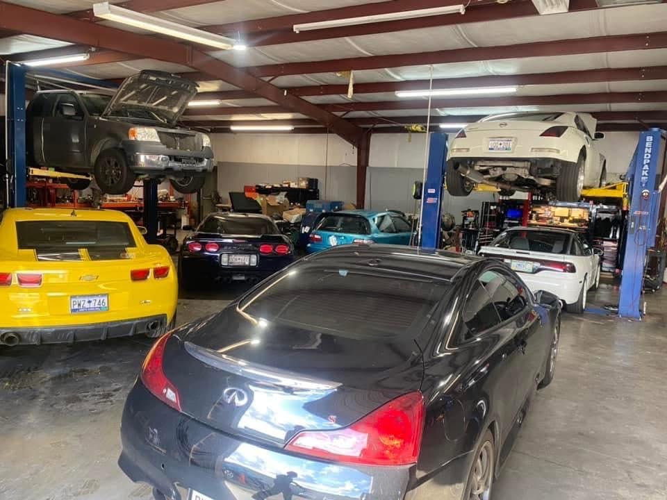 inside elite tech auto repair shop garage