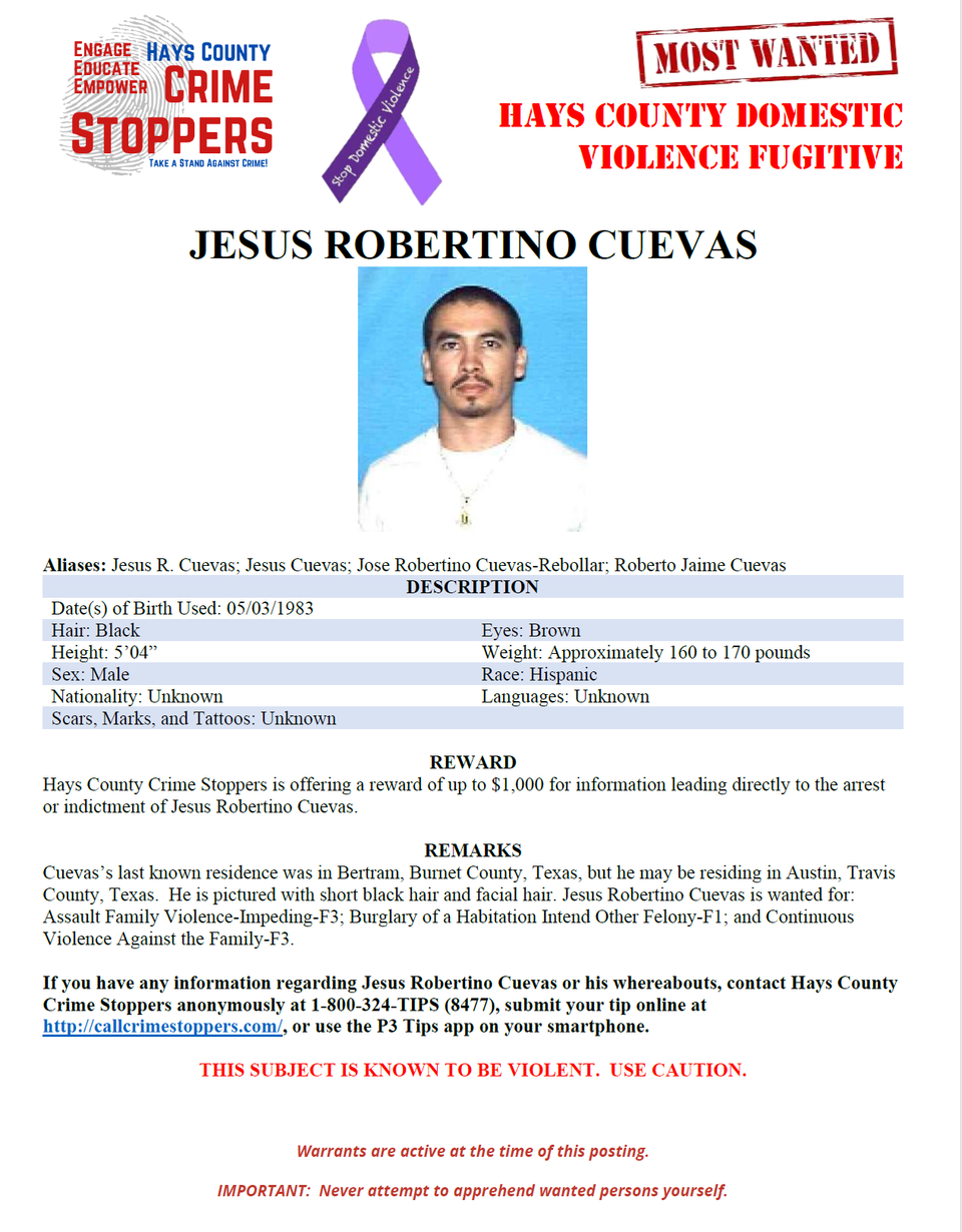 Cuevas most wanted poster