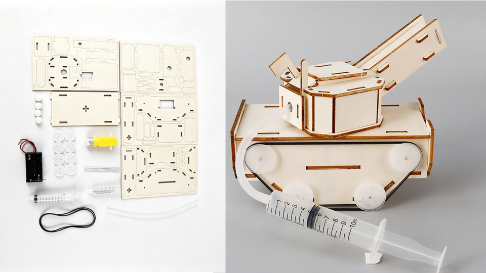 43. okyn y2365 wooden diy tank model stem engineering kit physics experiment educational toy (2 2)
