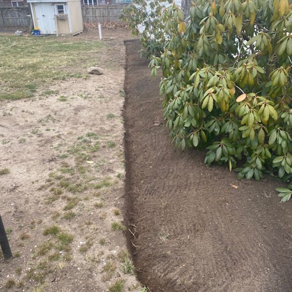 Sullivan mulch backyard before