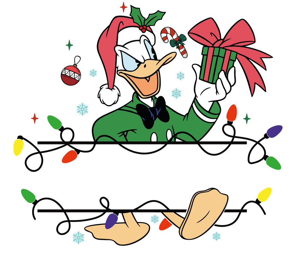 Seasons   christmas disney donald duck name plate shirt