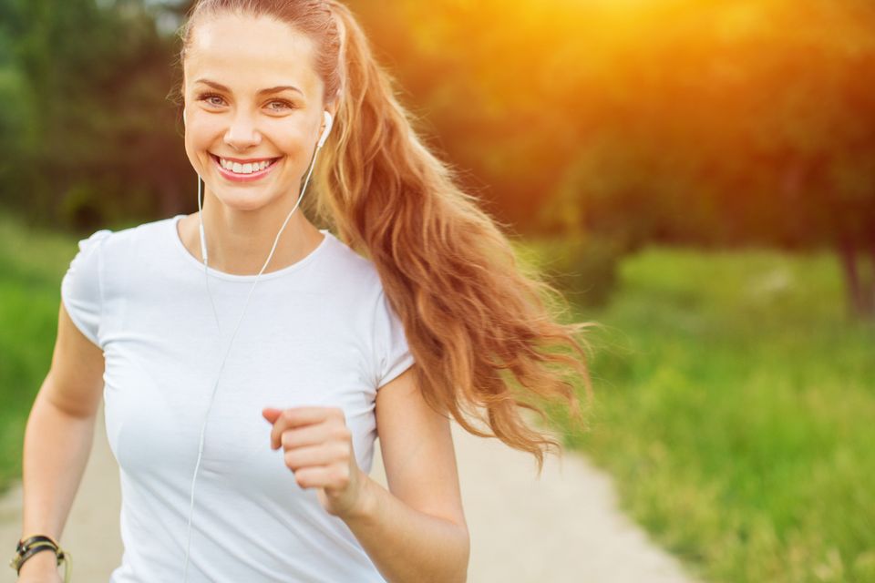 Healthy girl jogging pure health