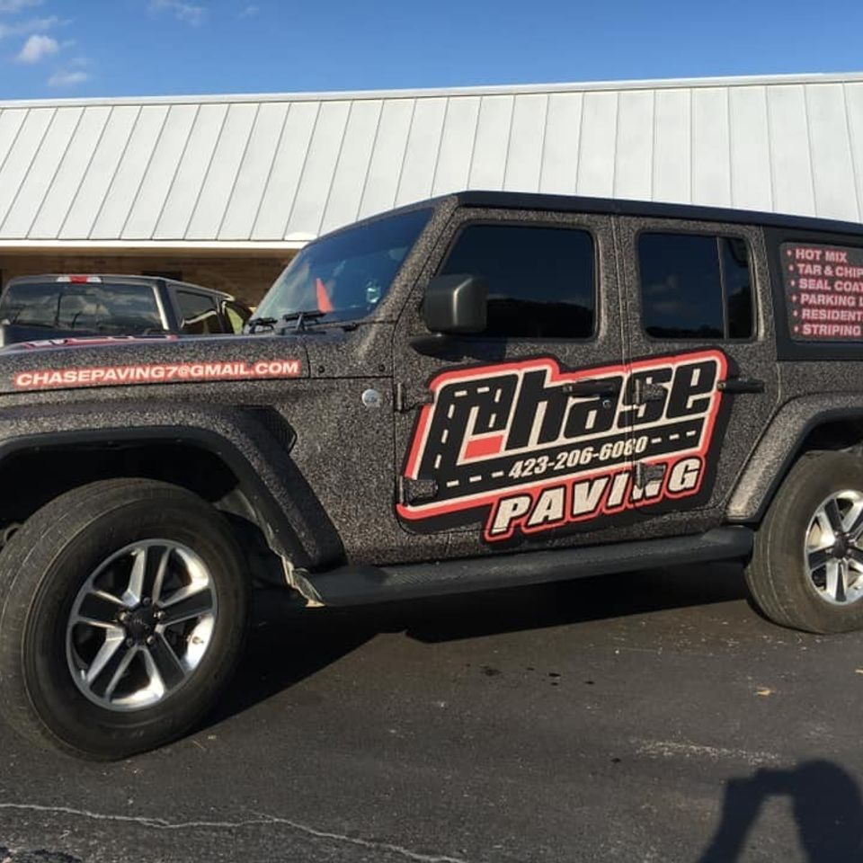 Chase paving jeep wrap