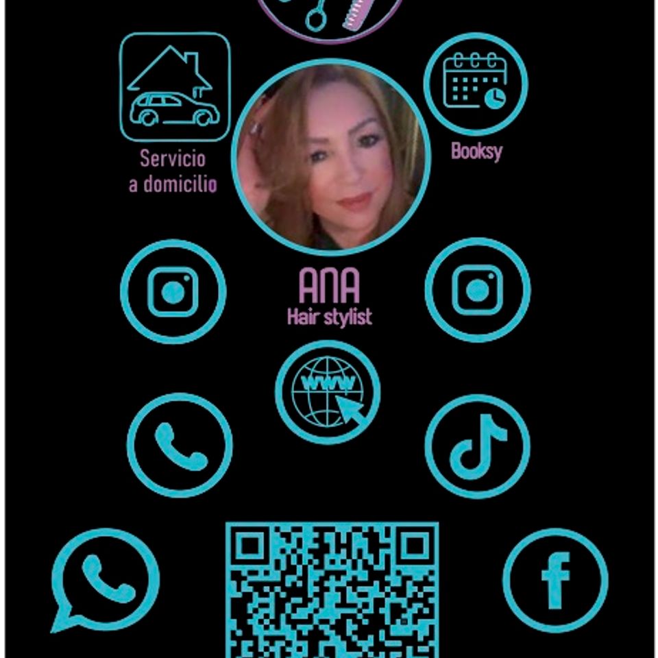 Tarjeta virtual hair stylists by ana