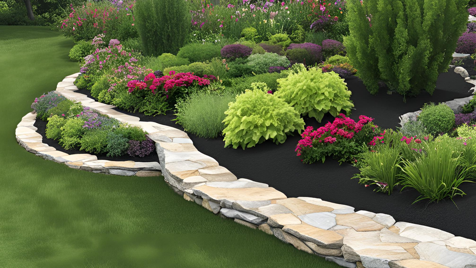 Flagstone border edging