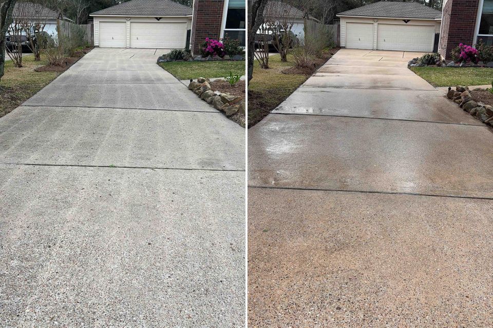 Driveway pressure washing